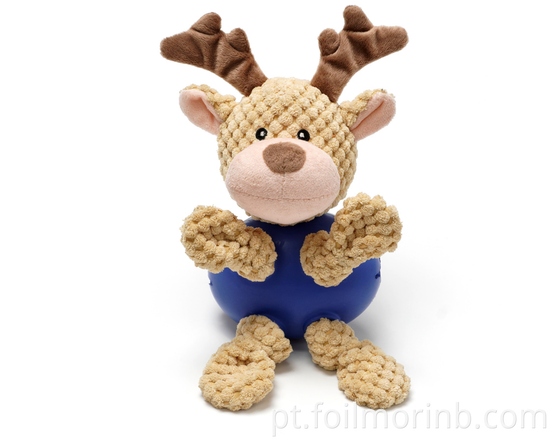 deer shaped toy natural rubber chew pet toy